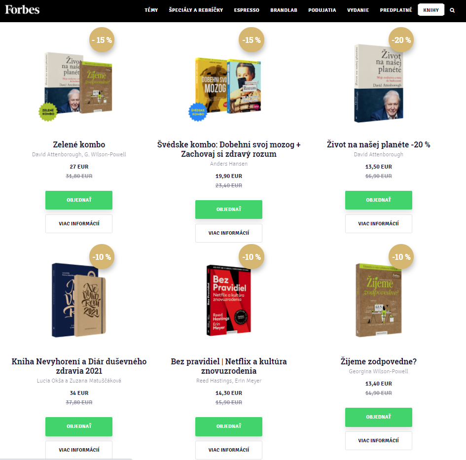 Books are a growing business for news publishers (example of Forbes Slovakia)
